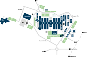 Lageplan Umwelt-Campus Birkenfeld inklusive Anschlüsse an das Straßen- Bahnnetz