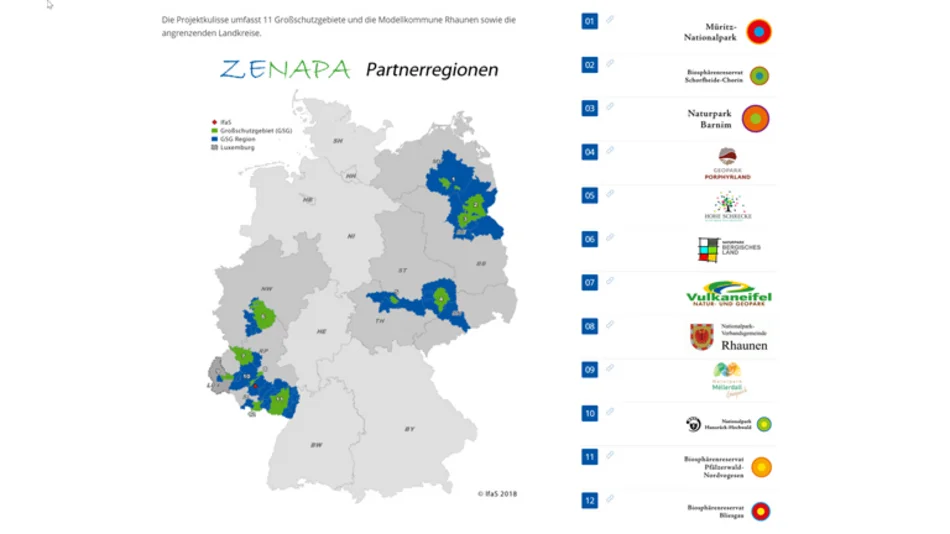 ZENAPA partner regions in Germany for climate protection