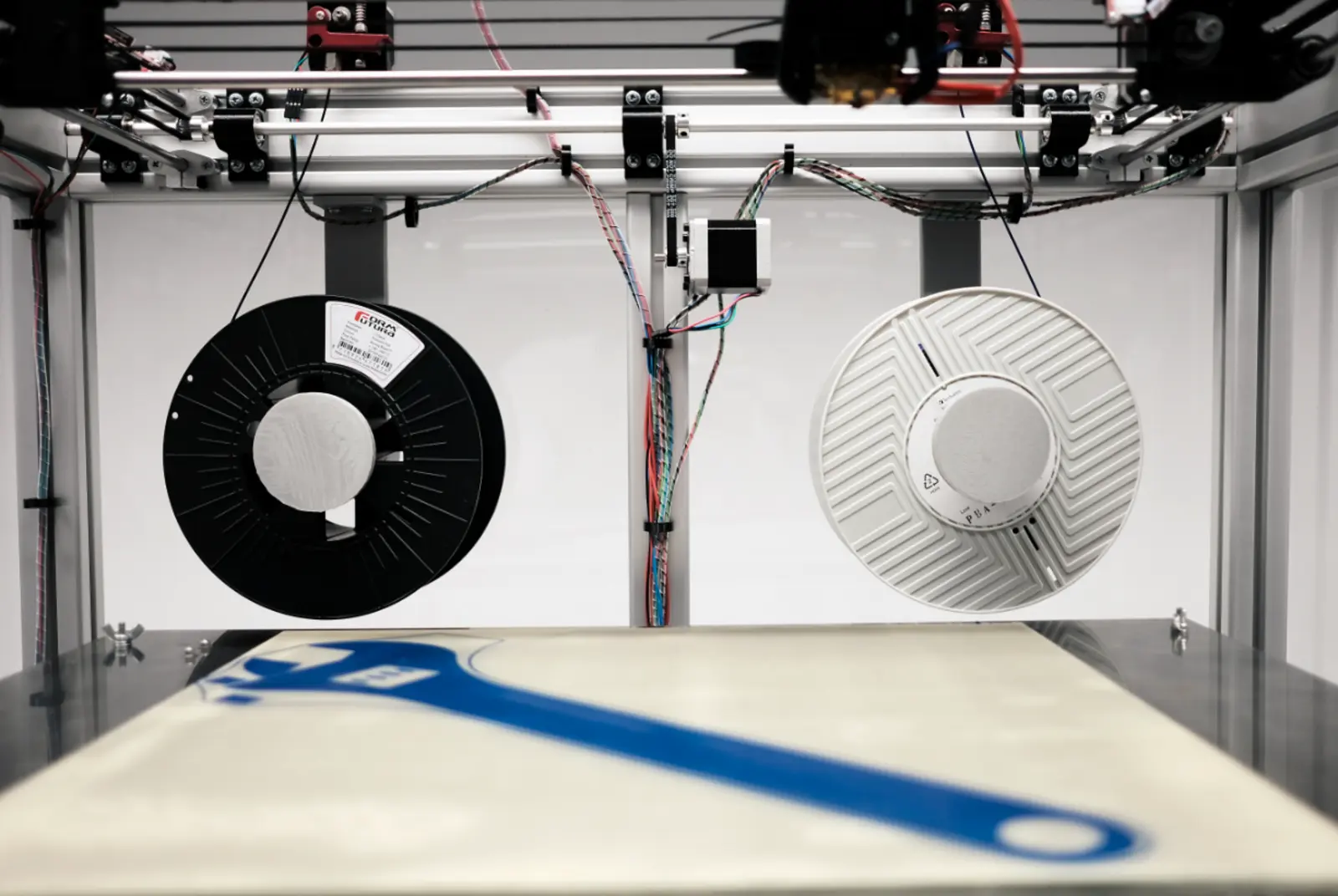 Blick in den 3D-Drucker Bild des Inneren des 3D-Druckers
