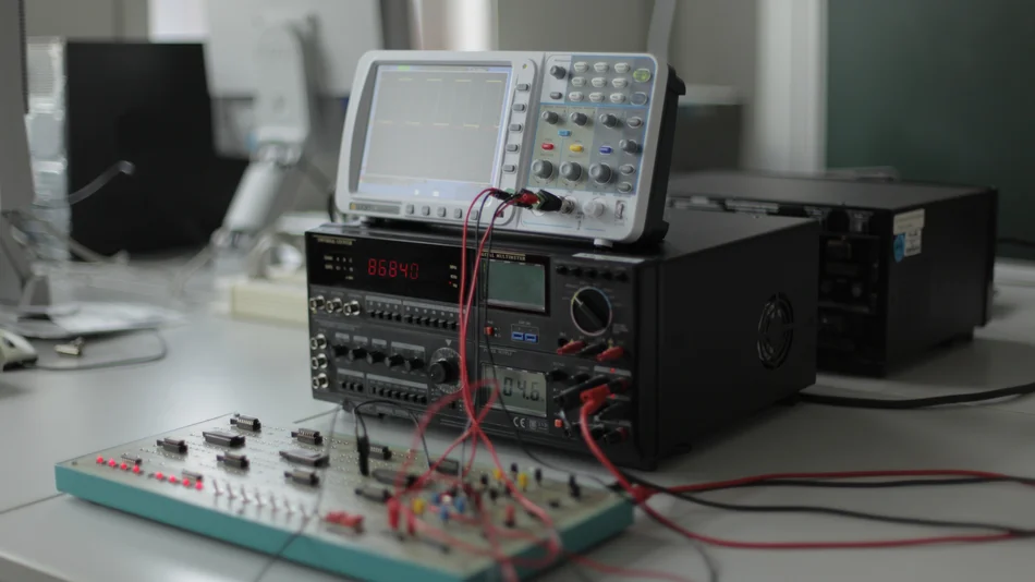 Mikroprozessorplatine an Labornetzteil 